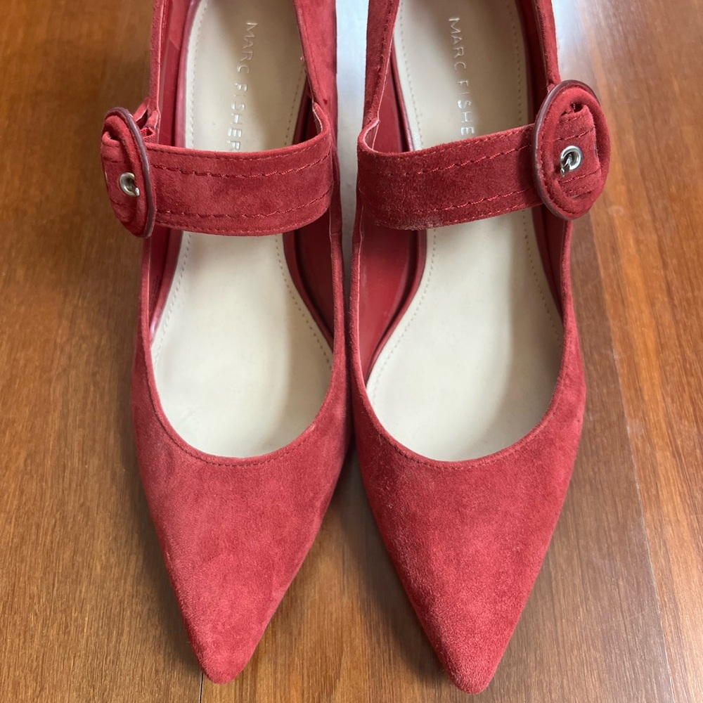 Marc Fisher McFarney mar jane 3” block heel. Suede leather. Like new. Size 7.5